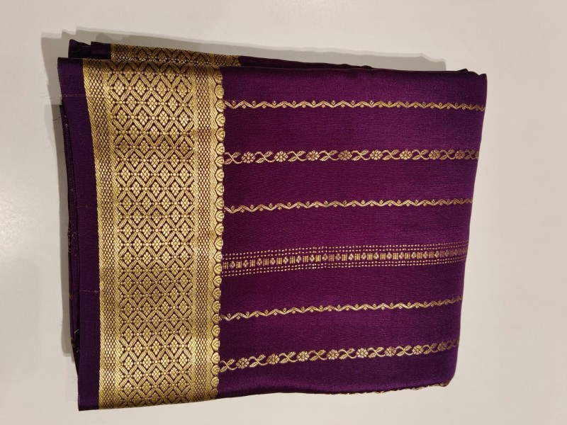 Pure Crepe Mysore Silk saree